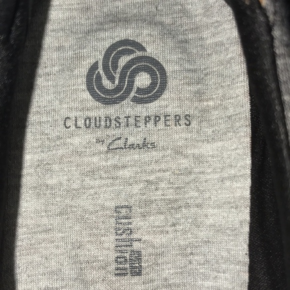 𝅺CLOUDSTEPPERS by Clarks gray black slip ons ultra lightweight NEW size 9 1/2 M - Picture 5 of 6